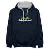Glück? Selbstjebacken - Kontrast Hoodie - Navy/Grau meliert