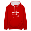 Aus der Stadt - Kontrast Hoodie - Rot/Weiß