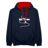 Aus der Stadt - Kontrast Hoodie - Navy/Rot