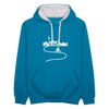 Aus der Stadt - Kontrast Hoodie - Pfauenblau/Grau meliert