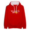 Will ja nett sein, aber ohje... - Kontrast Hoodie - Rot/Weiß