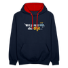 Will ja nett sein, aber ohje... - Kontrast Hoodie - Navy/Rot