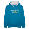 Will ja nett sein, aber ohje... - Kontrast Hoodie - Pfauenblau/Grau meliert