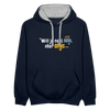 Will ja nett sein, aber ohje... - Kontrast Hoodie - Navy/Grau meliert