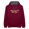 Will ja nett sein, aber ohje... - Kontrast Hoodie - Weinrot/Anthrazit