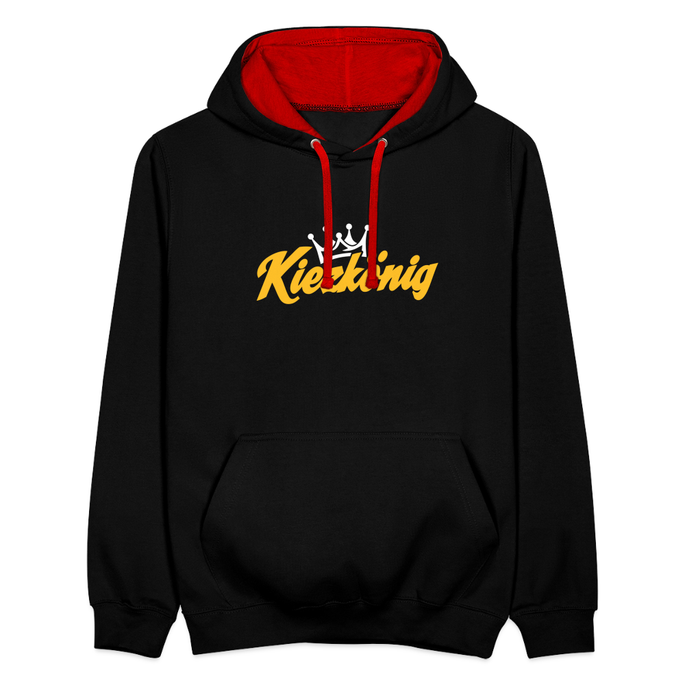 Kiezkönig - Kontrast Hoodie - Schwarz/Rot