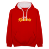 Kiezkönig - Kontrast Hoodie - Rot/Weiß