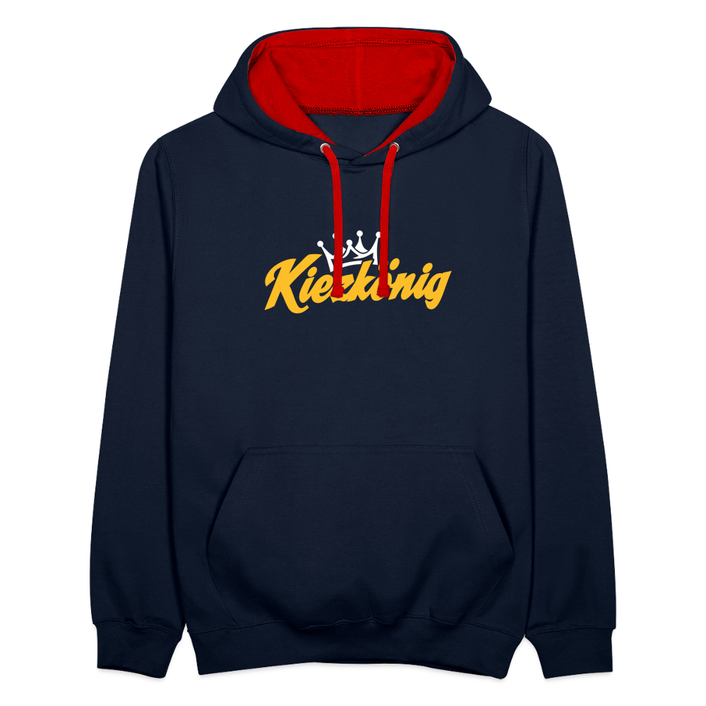 Kiezkönig - Kontrast Hoodie - Navy/Rot