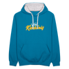 Kiezkönig - Kontrast Hoodie - Pfauenblau/Grau meliert