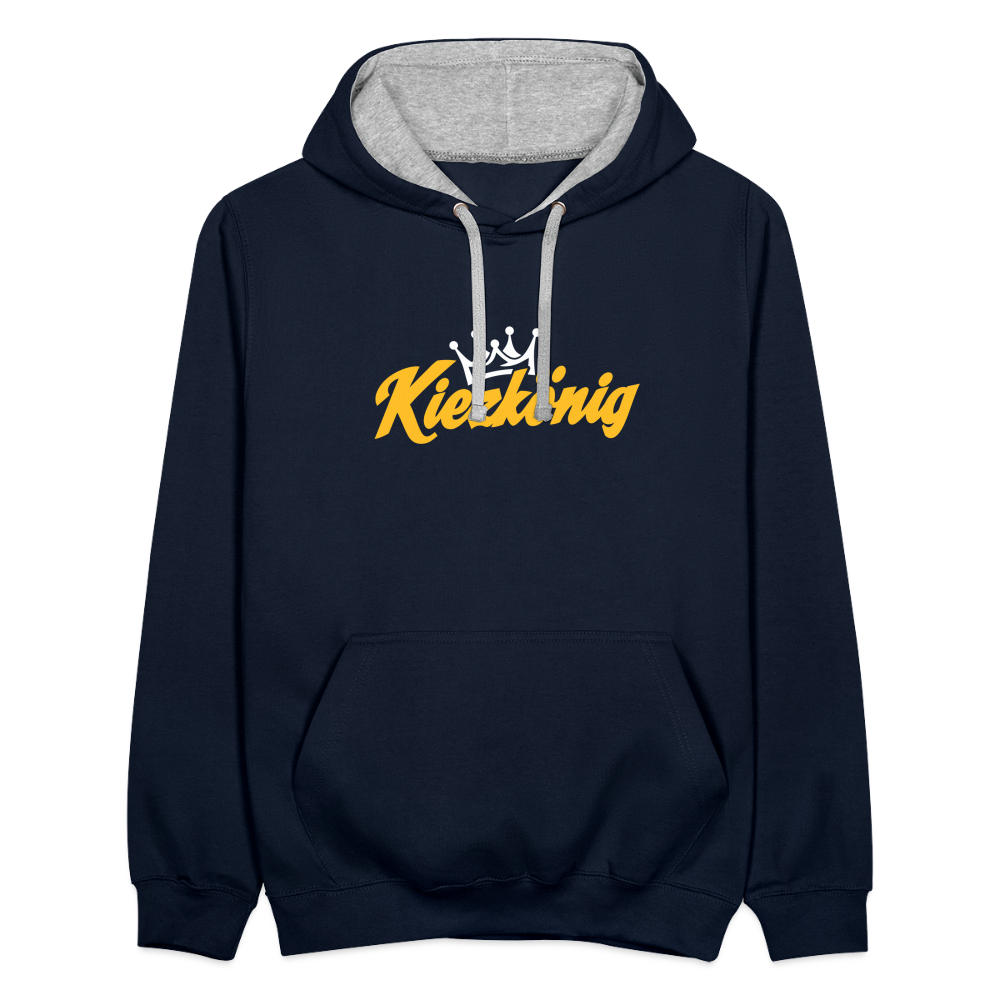 Kiezkönig - Kontrast Hoodie - Navy/Grau meliert