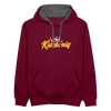 Kiezkönig - Kontrast Hoodie - Weinrot/Anthrazit