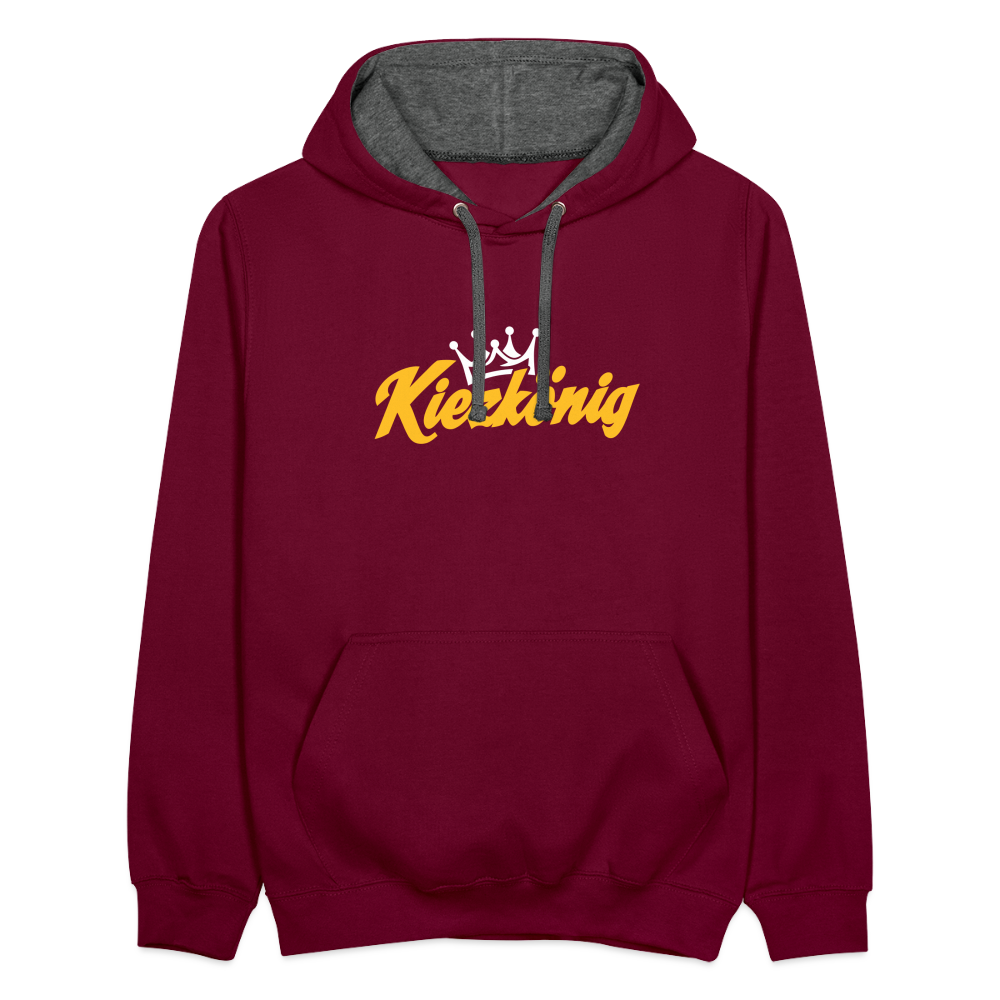 Kiezkönig - Kontrast Hoodie - Weinrot/Anthrazit