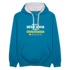 Keen Bock uff Erwachsensein - Kontrast Hoodie - Pfauenblau/Grau meliert