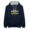 Keen Bock uff Erwachsensein - Kontrast Hoodie - Navy/Grau meliert