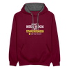 Keen Bock uff Erwachsensein - Kontrast Hoodie - Weinrot/Anthrazit