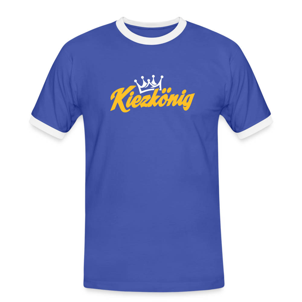 Kiezkönig - Männer Ringer T-Shirt - Blau/Weiß