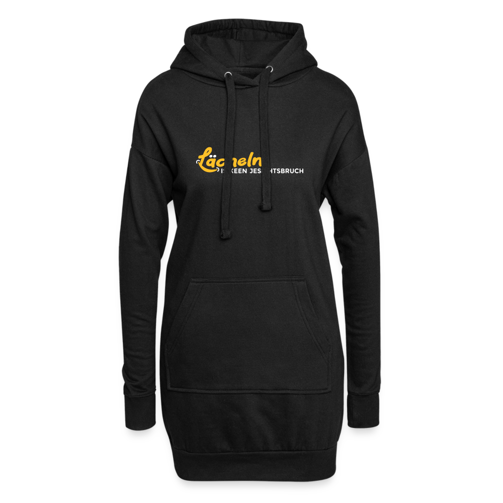 Lächeln is keen Jesichtsbruch - Hoodie-Kleid - Schwarz