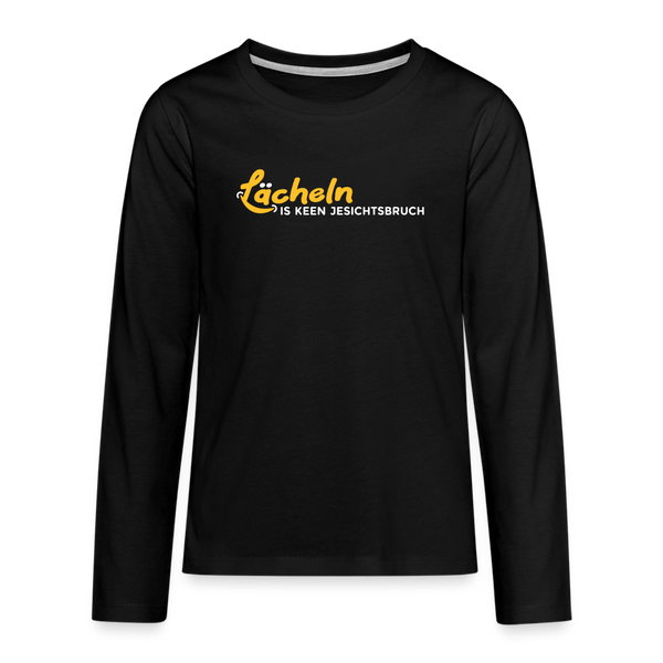 Lächeln is keen Jesichtsbruch - Teenager Langarmshirt - Schwarz