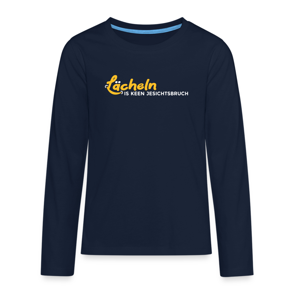 Lächeln is keen Jesichtsbruch - Teenager Langarmshirt - Navy