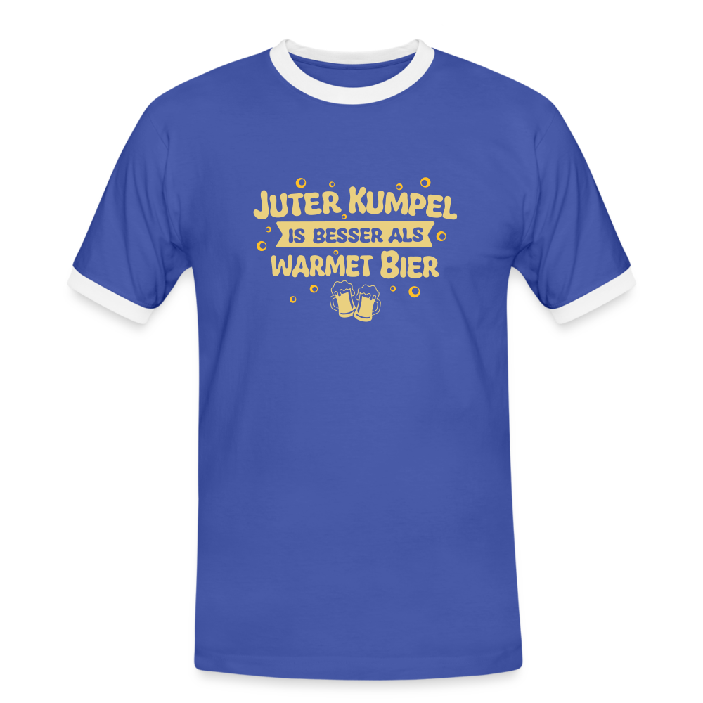 Juter Kumpel ist besser als warmet Bier - Männer Ringer T-Shirt - Blau/Weiß