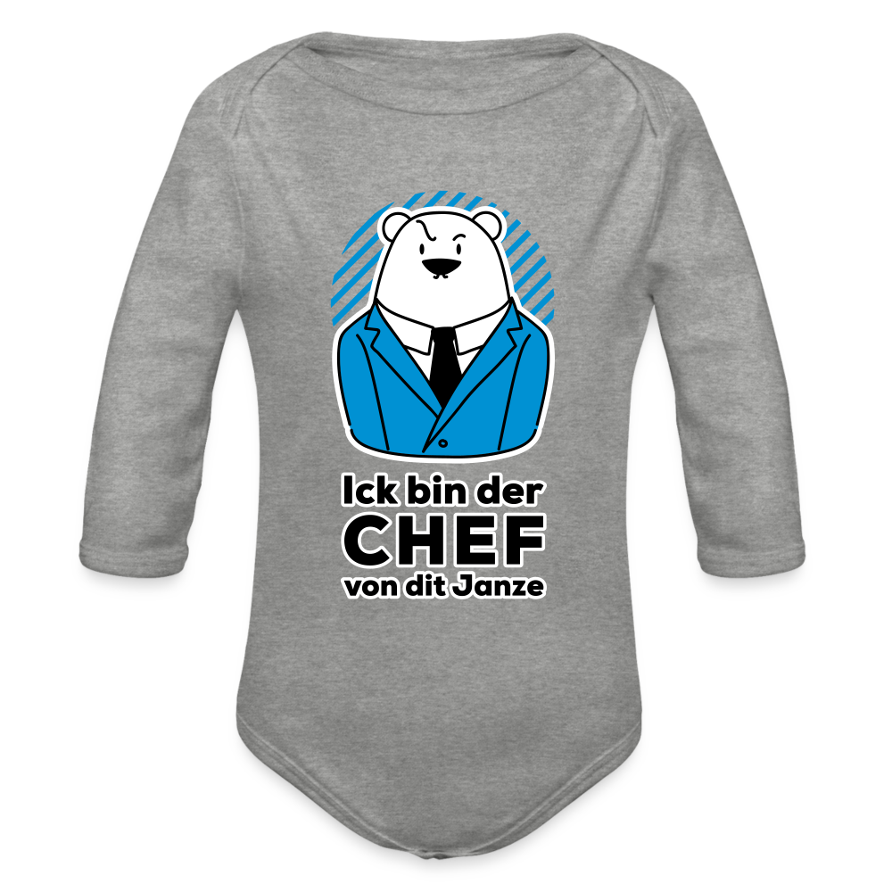 Chef - Bio-Langarmbody - Grau meliert