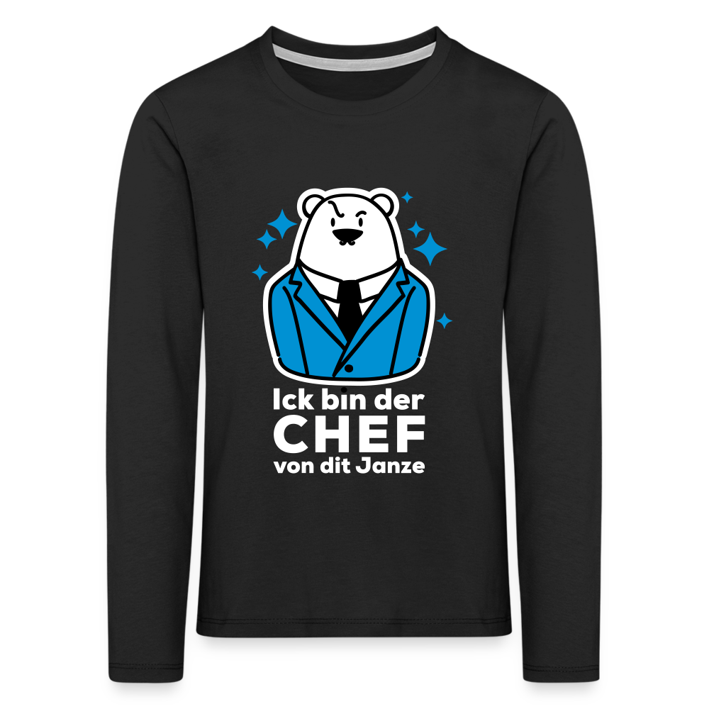 Chef - Kinder Langarmshirt - Schwarz