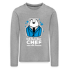 Chef - Kinder Langarmshirt - Grau meliert