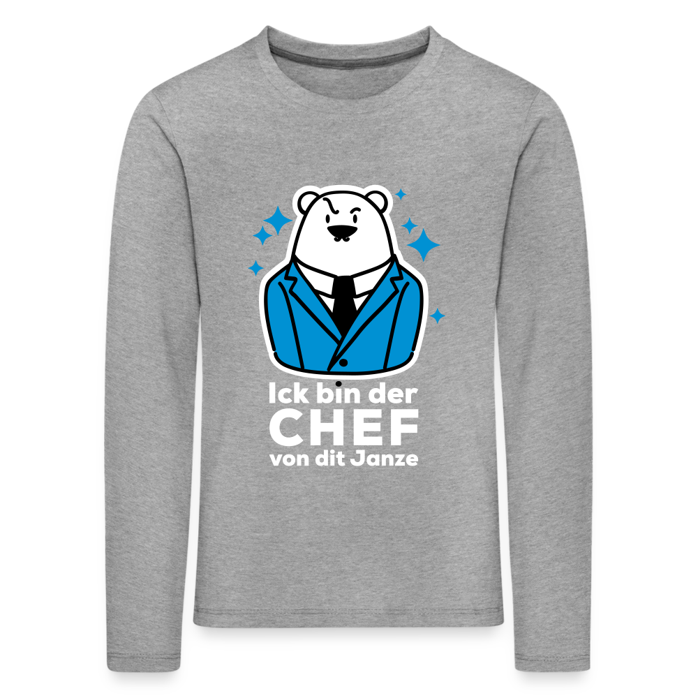 Chef - Kinder Langarmshirt - Grau meliert