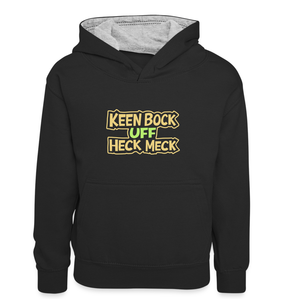Keen Bock uff Heck Meck - Teenager Kontrast-Hoodie - Schwarz/Grau meliert