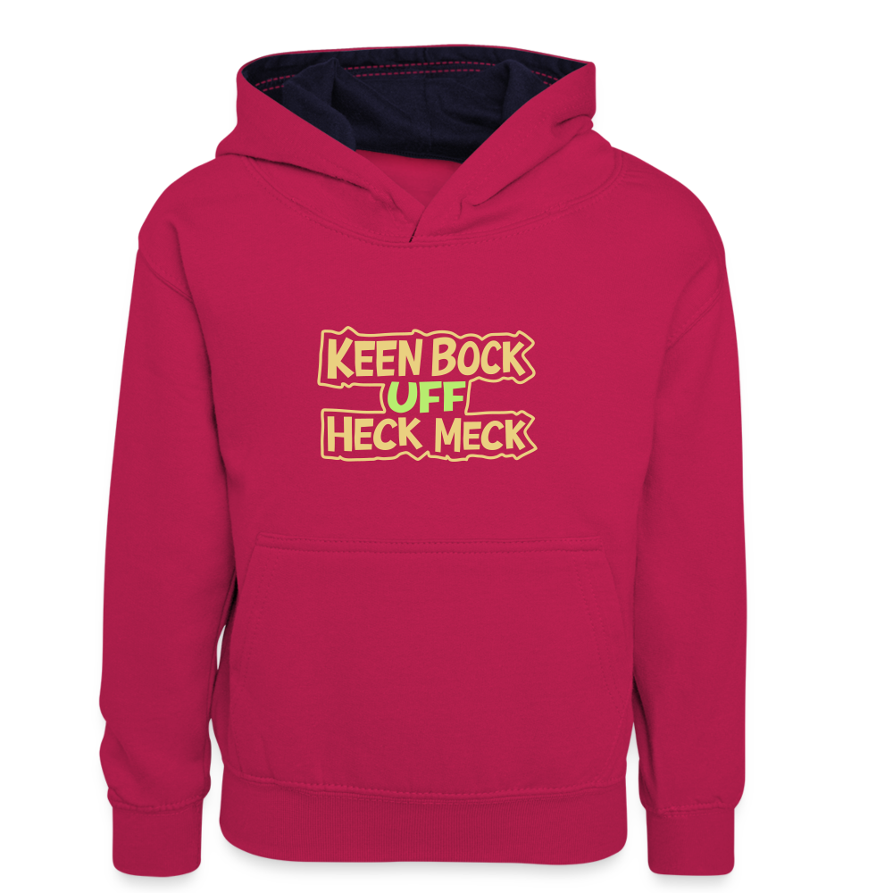 Keen Bock uff Heck Meck - Teenager Kontrast-Hoodie - Pink/Navy