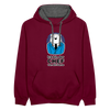 Chef - Kontrast Hoodie - Weinrot/Anthrazit