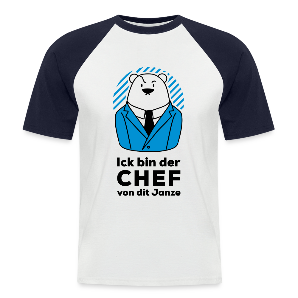 Chef - Männer Baseball T-Shirt - Weiß/Navy