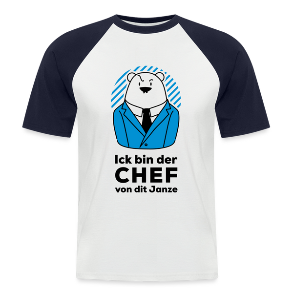 Chef - Männer Baseball T-Shirt - Weiß/Navy