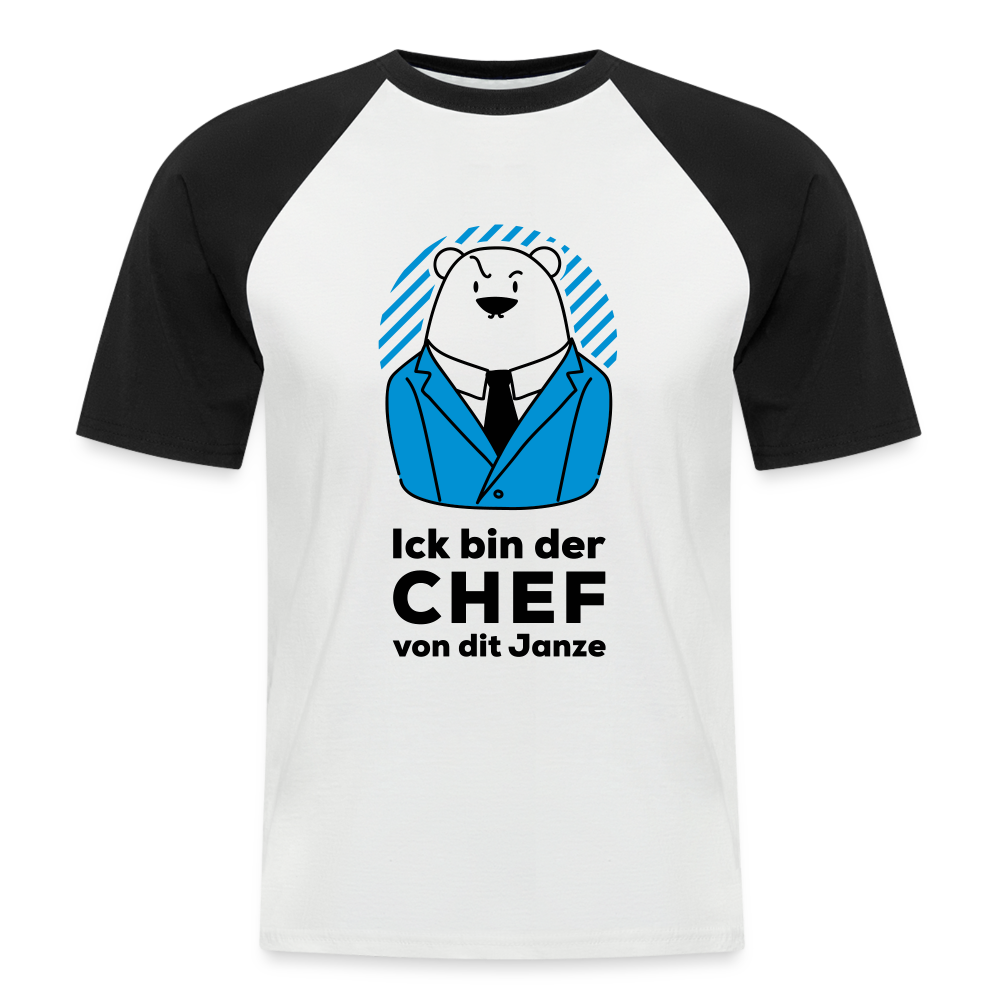 Chef - Männer Baseball T-Shirt - Weiß/Schwarz