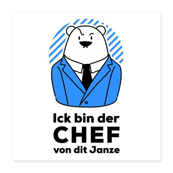 Chef - Poster 40x40 cm - weiß
