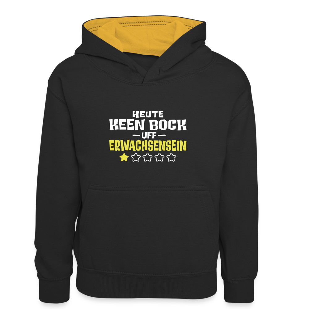 Keen Bock uff Erwachsensein - Teenager Kontrast-Hoodie - Schwarz/Gold