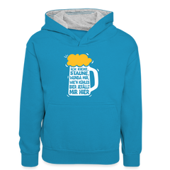 Ick kieke, staune, wunda mir, wie'n kühles Bier jefällt mir hier - Teenager Kontrast-Hoodie