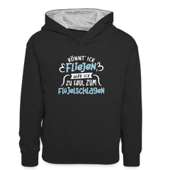 Könnt' ick fliejen, wär ick zu faul zum Flüjelschlagen - Teenager Kontrast-Hoodie