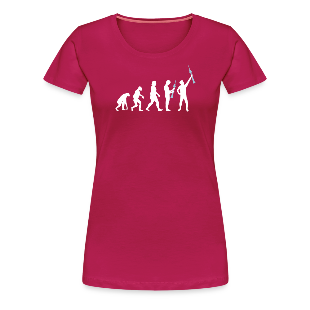 Evolution - Frauen Premium T-Shirt - dunkles Pink