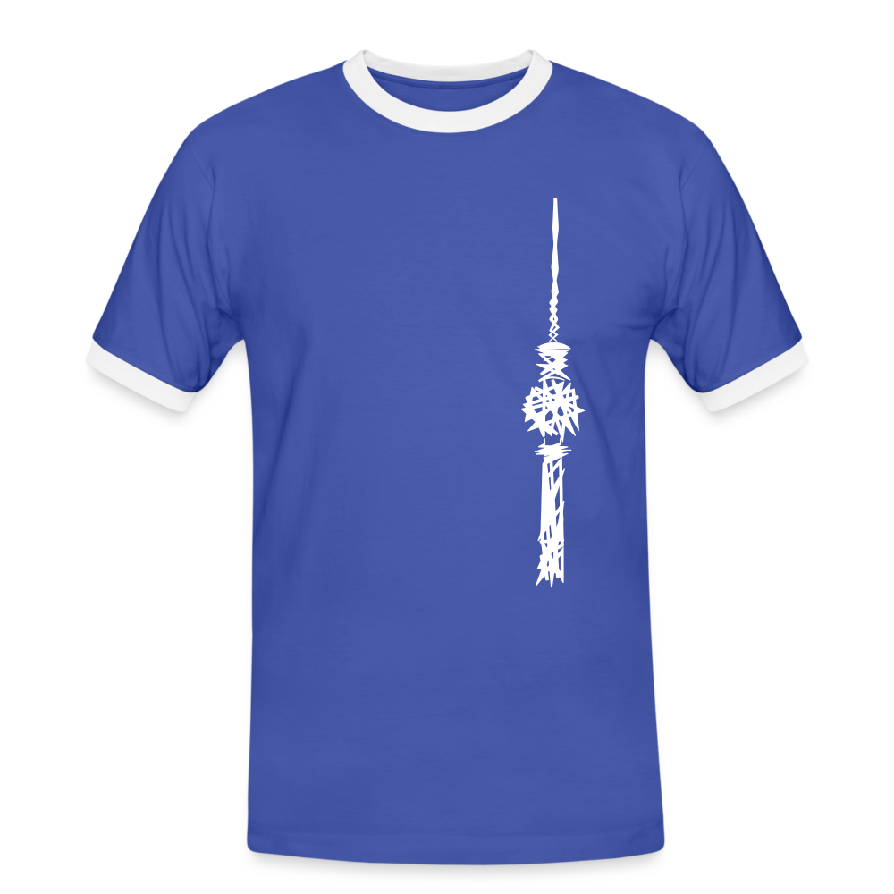 Fernsehturm Zick zack - Männer Ringer T-Shirt - Blau/Weiß