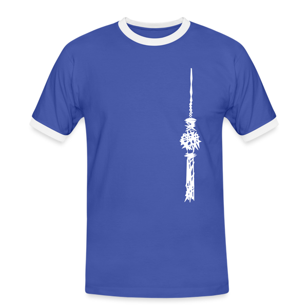 Fernsehturm Zick zack - Männer Ringer T-Shirt - Blau/Weiß