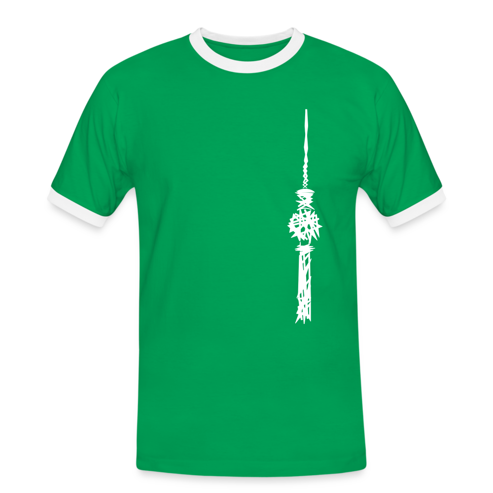 Fernsehturm Zick zack - Männer Ringer T-Shirt - Kelly Green/Weiß