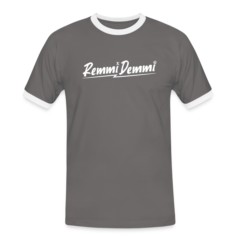 Remmi Demmi - Männer Ringer T-Shirt - Dunkelgrau/Weiß