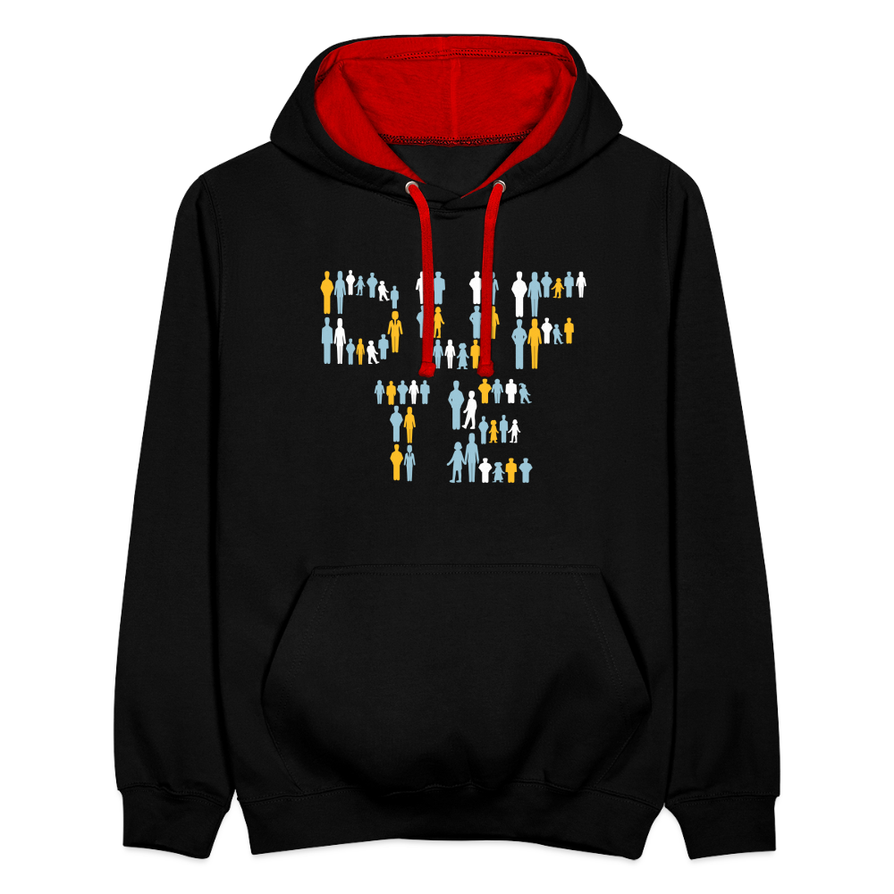 Berliner sind dufte - Kontrast Hoodie - Schwarz/Rot