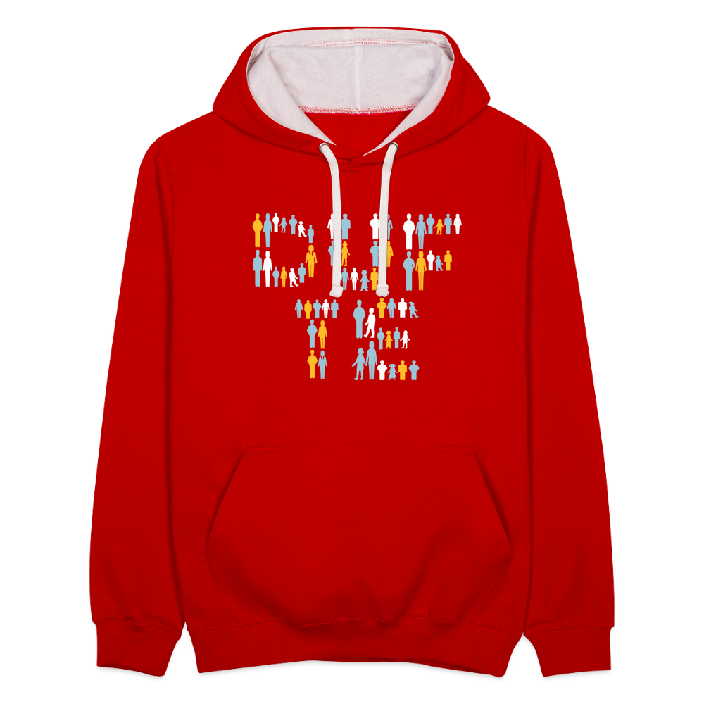 Berliner sind dufte - Kontrast Hoodie - Rot/Weiß