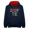 Berliner sind dufte - Kontrast Hoodie - Navy/Rot