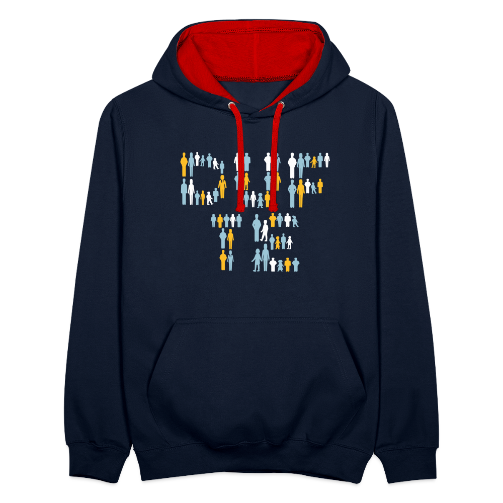 Berliner sind dufte - Kontrast Hoodie - Navy/Rot