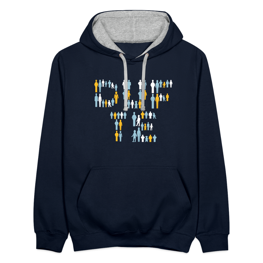 Berliner sind dufte - Kontrast Hoodie - Navy/Grau meliert
