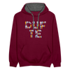 Berliner sind dufte - Kontrast Hoodie - Weinrot/Anthrazit