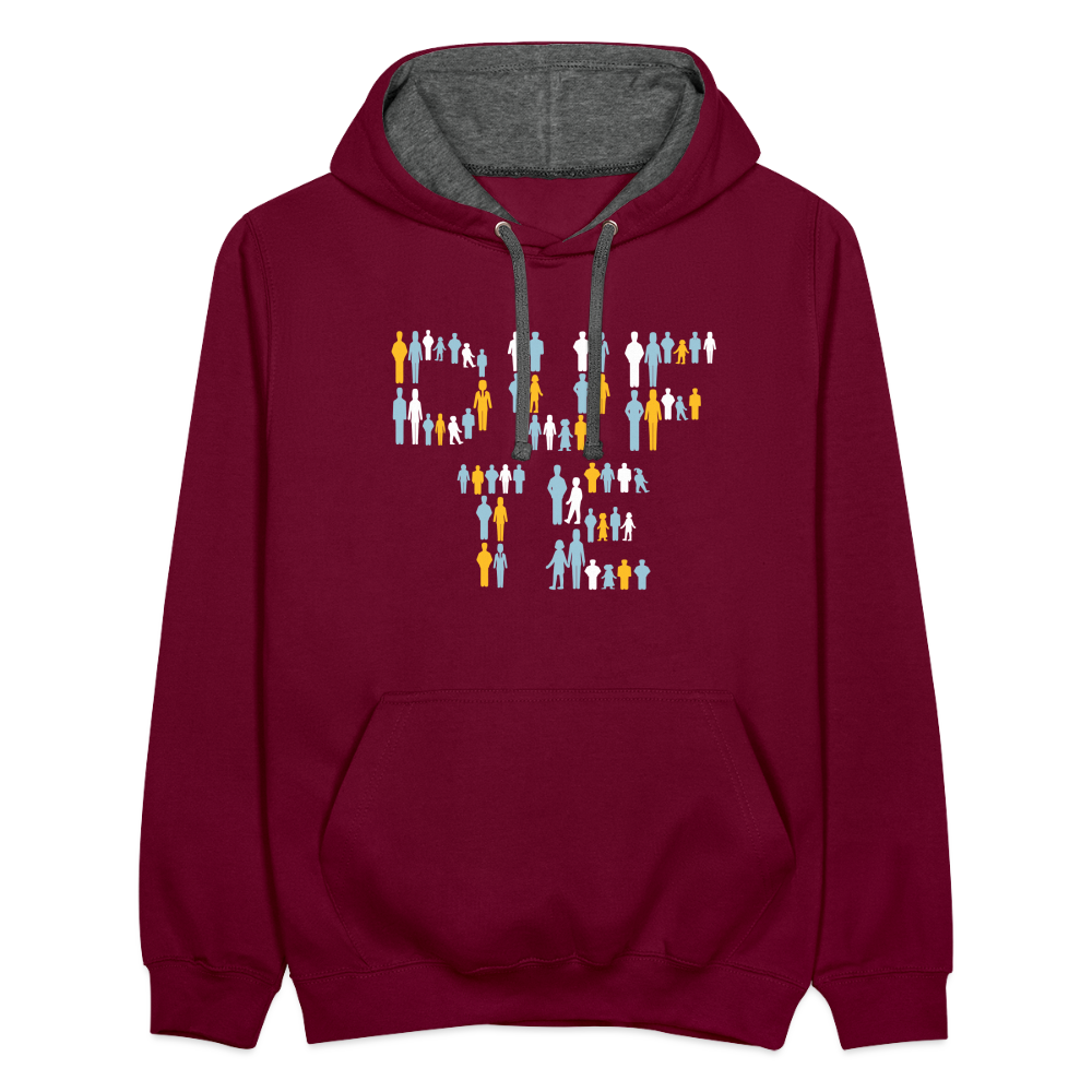 Berliner sind dufte - Kontrast Hoodie - Weinrot/Anthrazit